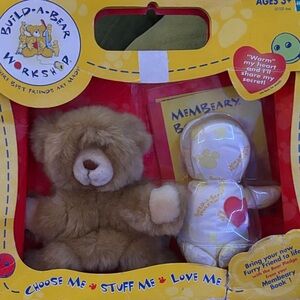 Build-A-Bear Fluffy Brown Bear with White Plush Buddy